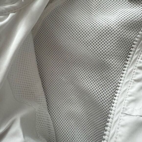 Love Tree Cropped Windbreaker Hoodie Jacket White With black Striped Small - Picture 4 of 12